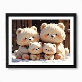 Family Of Teddy Bears Art Print