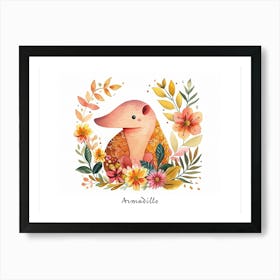 Little Floral Armadillo 2 Poster Art Print