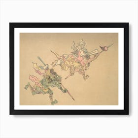 Night Parade of A Hundred Demons Kawanabe Kyosai Vintage Japanese Woodblock Print Yokai 9 Art Print