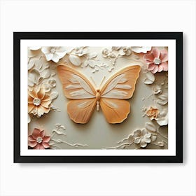 Beautiful Butterfly 3d 2 Art Print