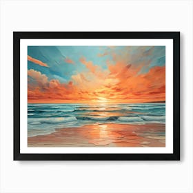 Sunset On The Beach 24 Art Print