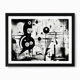 Resistance Abstract Black And White 6 Art Print