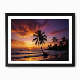 Sunset On The Beach 16 Art Print