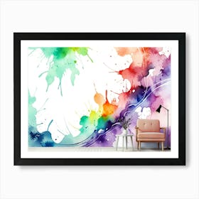 Watercolor Splatter Wall Mural Art Print
