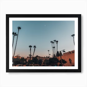 Palmtrees Marrakech Moonlight | Streets of Morocco photography Art Print