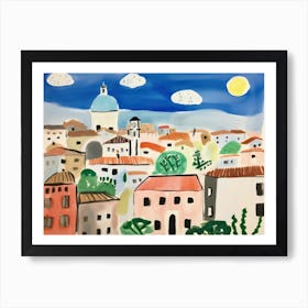 Vicenza Italy Cute Watercolour Illustration 2 Art Print