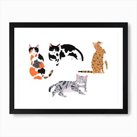 Here Here Kitties Art Print
