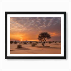 Sunset In The Desert 3 Art Print