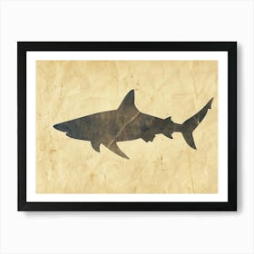 Whitetip Reef Shark Shark Shark Silhouette 3 Art Print