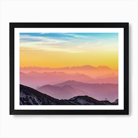 Sunset In The Mountains 1 Art Print