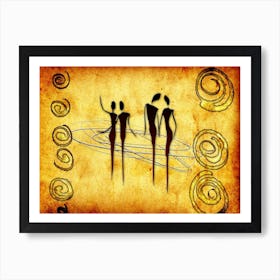 Tribal African Art Illustration In Painting Style 262 Art Print