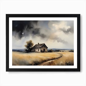 Cloud Oil Painting Farmhouse Nursery French Countryside (25) Art Print
