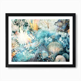 Sea Nautic Art Illustration In A Painting Style 08 Art Print