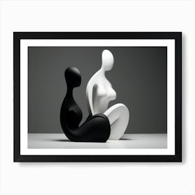 Two Women In Black And White Affiche