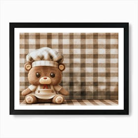 Teddy Bear In Chef Hat Art Print