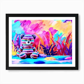 Colorful Teddy Bear Painting Art Print