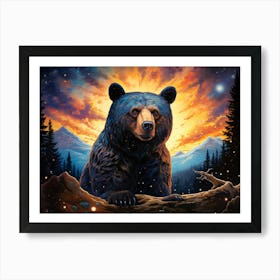 Black Bear At Sunset Art Print