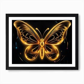 Golden Butterfly 34 Art Print