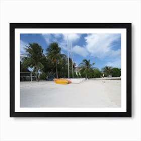 Sailboats On The Beach Tropical Maldives Art Print