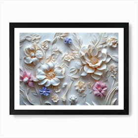 Beautiful Flowers 3d 2 Art Print