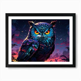 Owl In The Forest 1 Art Print