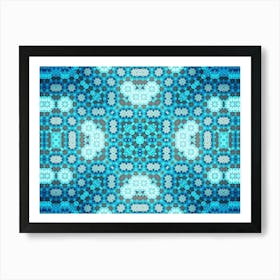 Blue Pattern With Bubbles 2 Art Print