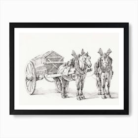 Horses With Wagon, Jean Bernard Art Print