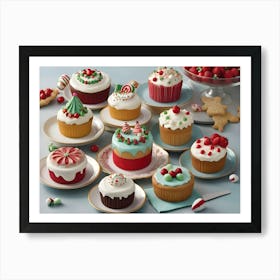 Christmas Cupcakes Art Print