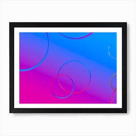 Abstract background of purple-pink gradient with shiny circles. Art Print