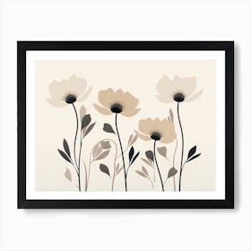 Minimalist Botanical Scandinavian Flowers 1 Art Print