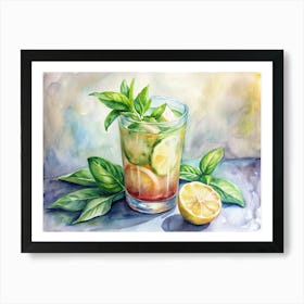 Basil Lemon Cooler Italy Art Print