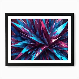 Abstract, Digital Rendering Of A Vibrant, Multi Colored, Geometric Shape Resembling A Burst Or Explosion, Creating A Dynamic And Visually Striking Composition Art Print