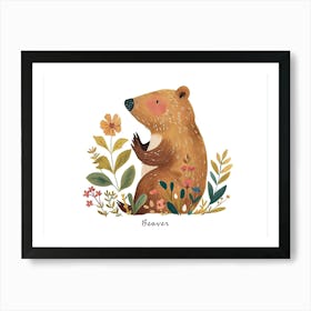 Little Floral Beaver 1 Poster Art Print