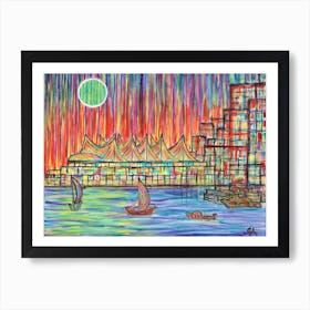 Canada Place Pavilion, Vancouver Canada, Abstract Colorful Impression Art Print