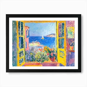 Open Window Boats Matisse Style Landscape Art Print