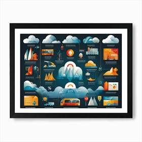 An Array Of Geometric Styles Forming An Abstract Interface Encapsulating The Elements Of Weather T (1) Art Print