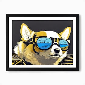 Corgi In Sunglasses 33 Art Print