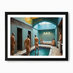 Men In The In Bath Tub Art Print