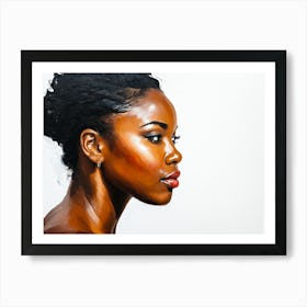 Side Profile Of Beautiful Woman Oil Painting 104 Art Print