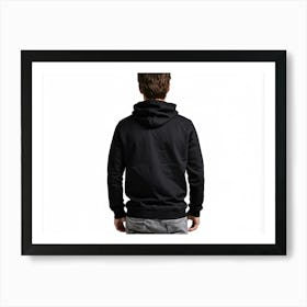 Back View Of Man In Black Hoodie 3 Art Print