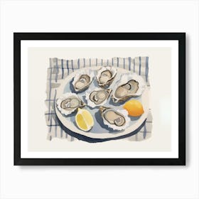 Oysters On A Plate Art Print