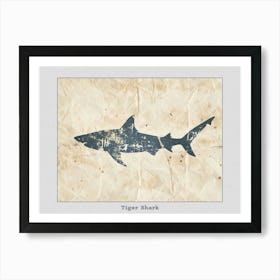 Tiger Shark Grey Silhouette 3 Poster Art Print