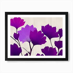 Purple Ginkgo Leaves 1 Art Print