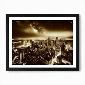 Night In New York City 1 Art Print