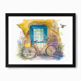 Bicycle In The Garden Art Print