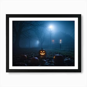 Haunting Halloween Greetings On A Misty Night (16) Art Print