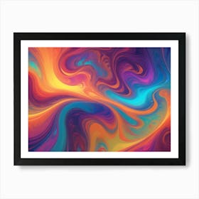 Abstract Background Featuring A Swirling, Dynamic Design In Shades Of Purple, Orange, And Blue 2 Art Print