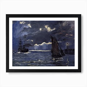 A Seascape, Shipping By Moonlight, Claude Monet Art Print