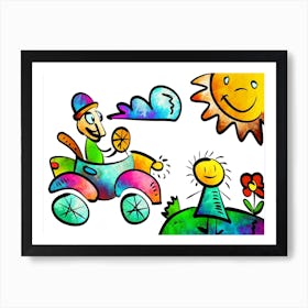 A Nice Kids Art Illustration In A Painting Style 08 Art Print