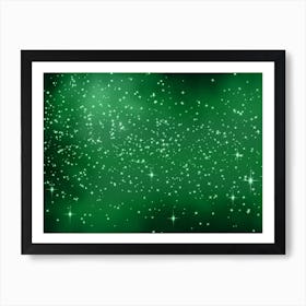 Green Light Shining Star Background Art Print